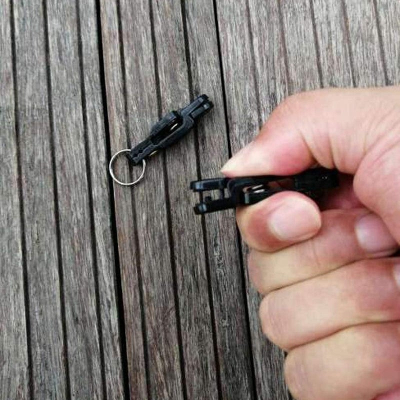 Keproving 10pcs Fishing Line Clips with O Shaped Rings Snap Weight Release Clip for Offshore Fishing Planer Board Kite Heavy Tension Snap Release Clip Downriggers Outrigger Release Clips -Black - Image 2